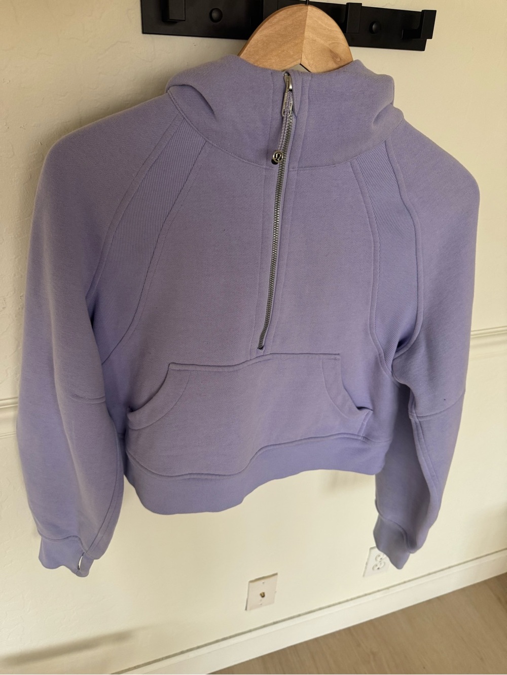 NWOT-Lululemon scuba hoodie 1/2 zip light purple Sz XS/S